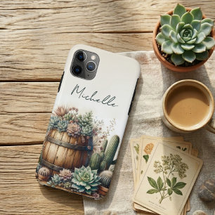 Rustieke schikking van vetplanten en cactussen Case-Mate iPhone case