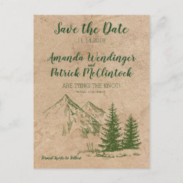 Rustieke Schilderachtig Berg Save the Date Briefka Aankondigingskaart