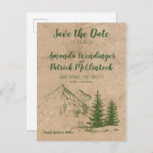 Rustieke Schilderachtig Berg Save the Date Briefka Aankondigingskaart (Voorkant / Achterkant)