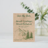 Rustieke Schilderachtig Berg Save the Date Briefka Aankondigingskaart (Staand voorkant)