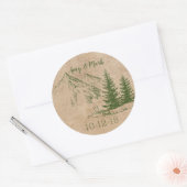 Rustieke Schilderachtig bergen trouwlabel Ronde Sticker (Envelop)