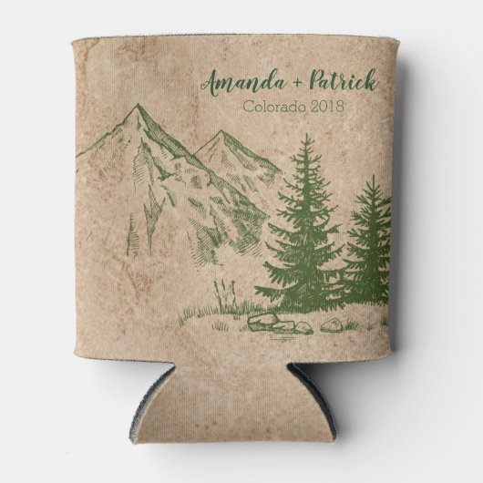 Rustieke Schilderachtig bergketen bruiloft Koelbox Blikjeskoeler (Voorkant)