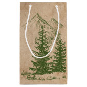 Rustieke Schilderachtig Mountain bruiloft Gift Bag Klein Cadeauzakje (Achterkant)