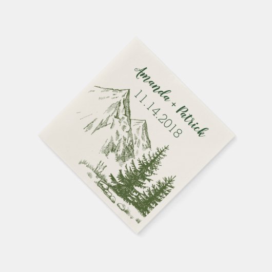 Rustieke Schilderachtig Mountain bruiloft receptie Servetten (Hoek)