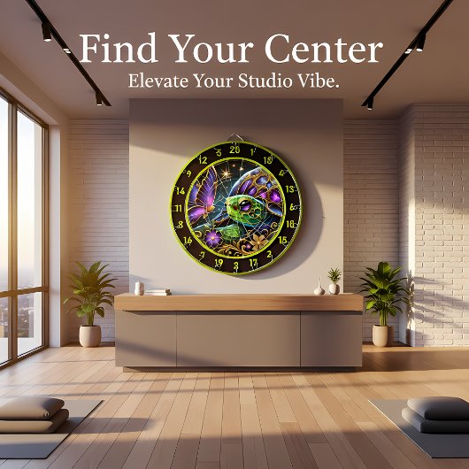 Rustieke schildpad en vlinder kosmische kunst dartbord