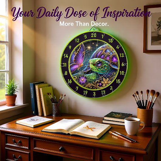 Rustieke schildpad en vlinder kosmische kunst dartbord