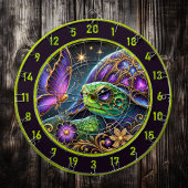 Rustieke schildpad en vlinder kosmische kunst dartbord