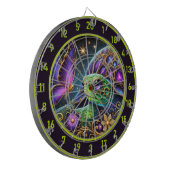 Rustieke schildpad en vlinder kosmische kunst dartbord (Voorkant Links)