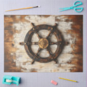 Rustieke Schip Wiel Helm Nautische Decoupage Tissuepapier (Craft)
