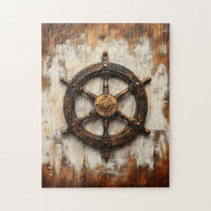 Rustieke Schip Wiel Helm Nautische Legpuzzel