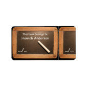 Rustieke  School leisteen boek label (Voorkant)