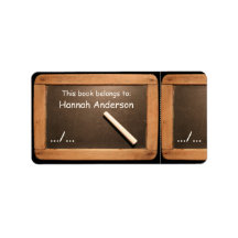 Rustieke  School leisteen boek label