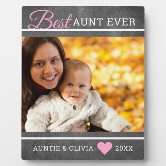 Rustieke schoolbord Beste tante ooit Custom Photo Fotoplaat (Voorkant)