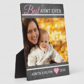 Rustieke schoolbord Beste tante ooit Custom Photo Fotoplaat (Zijkant)