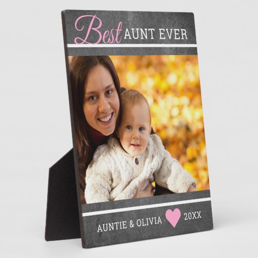 Rustieke schoolbord Beste tante ooit Custom Photo Fotoplaat (Zijkant)