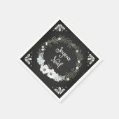 Rustieke schoolbord Bloemen Franse Kerst Servetten (Hoek)