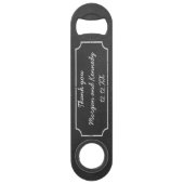 Rustieke schoolbord bruiloft Groomsmaid Bar Key Speed Flessenopener (Achterkant)