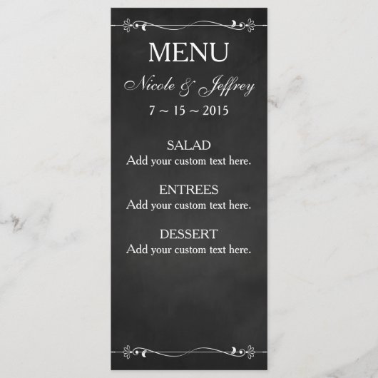 Rustieke schoolbord Eet Drink Trouwen Trouwen Menu (Voorkant)