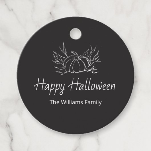 Rustieke schoolbord Halloween Party Eenvoudige Pom Bedankjes Labels (Voorkant)