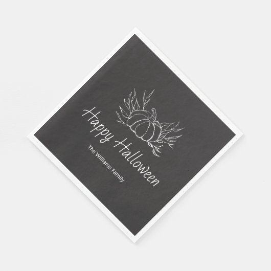 Rustieke schoolbord Halloween Party Eenvoudige Pom Servet (Hoek)