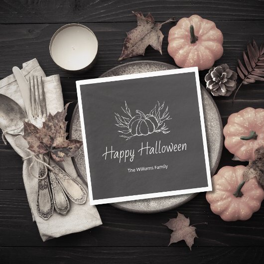 Rustieke schoolbord Halloween Party Eenvoudige Pom Servet