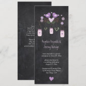 Rustieke schoolbord Tortelduifjes Mason Jars Kaart (Voorkant / Achterkant)