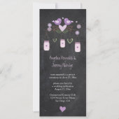 Rustieke schoolbord Tortelduifjes Mason Jars Kaart (Voorkant)