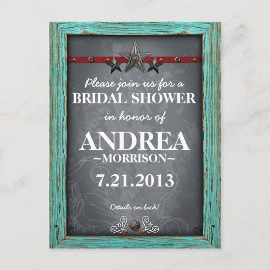 Rustieke schoolbord Vrijgezellenfeest Uitnodigen Uitnodiging Briefkaart (Voorkant)