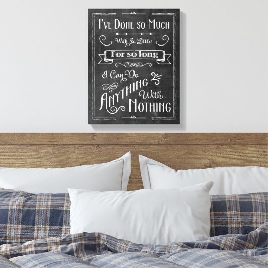 Rustieke schoolbordtypografie Levensbevestiging Canvas Afdruk (Insitu (Slaapkamer))