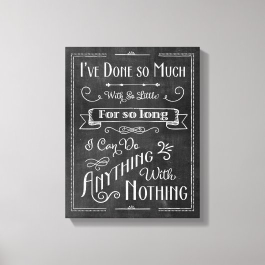 Rustieke schoolbordtypografie Levensbevestiging Canvas Afdruk (Voorkant)