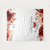 Rustieke schoonheid bloemenbruiloft fotocabine ach wandkleed (Voorkant (horizontaal))