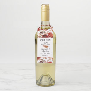 Rustieke schoonheid bloemenbruiloft proost & dank  flessenhanger