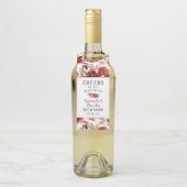 Rustieke schoonheid bloemenbruiloft proost & dank flessenhanger (Op fles)