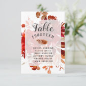 Rustieke Schoonheid Bloemencollage Tafelkaarten vo Kaart (Staand voorkant)