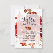 Rustieke Schoonheid Bloemencollage Tafelkaarten vo Kaart (Achterkant)