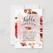 Rustieke Schoonheid Bloemencollage Tafelnummeraand Kaart (Voorkant)