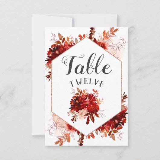 Rustieke schoonheid bloemendekking tafelnummer pla (Voorkant)