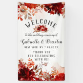 Rustieke schoonheid bloemengrens chique bruiloft w spandoek (Verticaal)