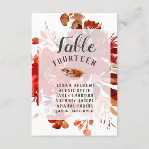 Rustieke Schoonheid Bloemige Omlijste Tafel Nummer Kaart