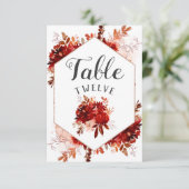 Rustieke schoonheid bloemvormig omlijst tafelnumme kaart (Staand voorkant)