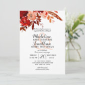 Rustieke schoonheid Bohemian Floral Top Border Bru Kaart (Staand voorkant)