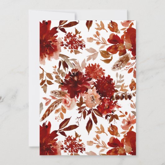 Rustieke schoonheid Bohemian Floral Top Border Bru Kaart (Achterkant)