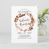 Rustieke schoonheid Bohemian Leaf Vine krans bruil Kaart (Staand voorkant)