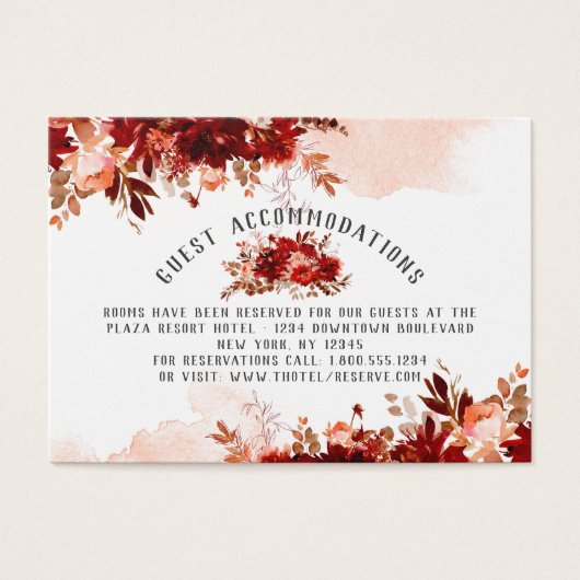 Rustieke schoonheid bruiloft accommodaties invoege visitekaartje (Voorkant)