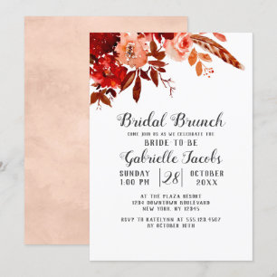 Rustieke schoonheid Floral Boho Chic Bridal Brunch Kaart
