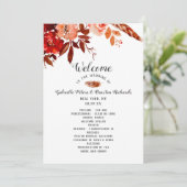 Rustieke schoonheid Floral Boho chique huwelijksce Programmakaart (Staand voorkant)