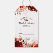 Rustieke schoonheid Floral Border Bruids Display D Cadeaulabel (Voorkant)