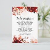 Rustieke schoonheid Floral Border Bruiloft Informa Informatiekaartje (Staand voorkant)
