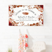 Rustieke schoonheid Floral Border Fall Bruiloft We Spandoek (Insitu)
