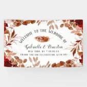 Rustieke schoonheid Floral Border Fall Bruiloft We Spandoek (Horizontaal)